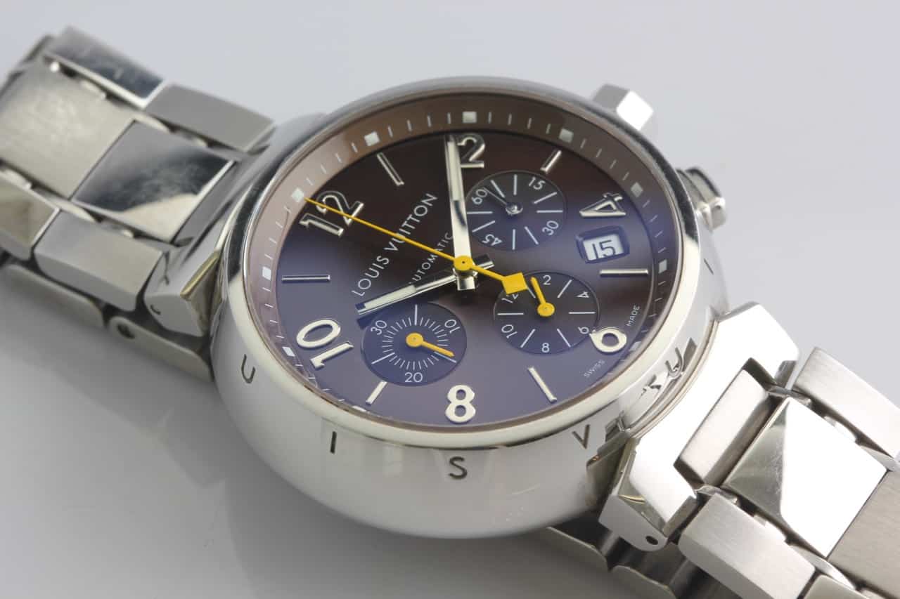 Louis Vuitton Tambour Chronograph Lug Diamond Q112G Automatic Brown  Men's Watch